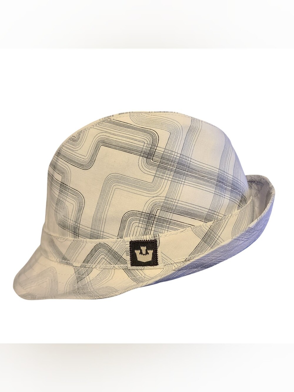 B55 Fedora GOORIN BROS Classic Plaid Hat Adult Unisex Size M  Cream Tan